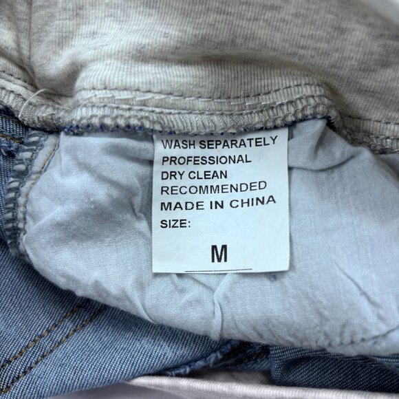 Distressed Denim Maternity Shorts With Soft Grey Waistband For Comfort - Picture 6 of 6